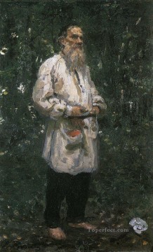  1891 Pintura al %c3%b3leo - León Tolstoi descalzo 1891 Ilya Repin